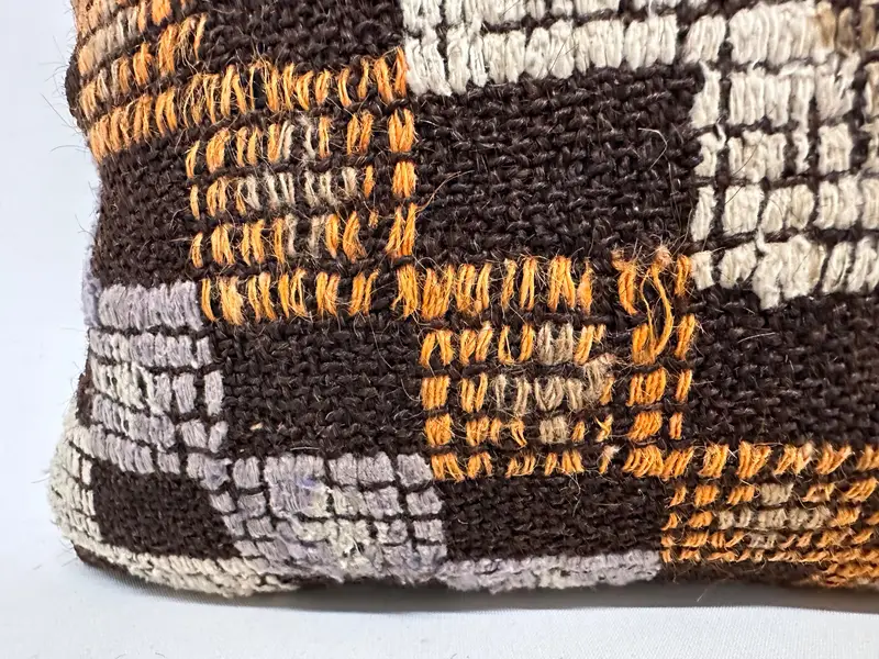 Throw Kilim Pillow, Chair Pillow, Turkish Pillow, 12x36 Brown Cushion Cover, Pillow Case, Turkish Kilim Pillow, Ethnic Throw Pillow Case - 4