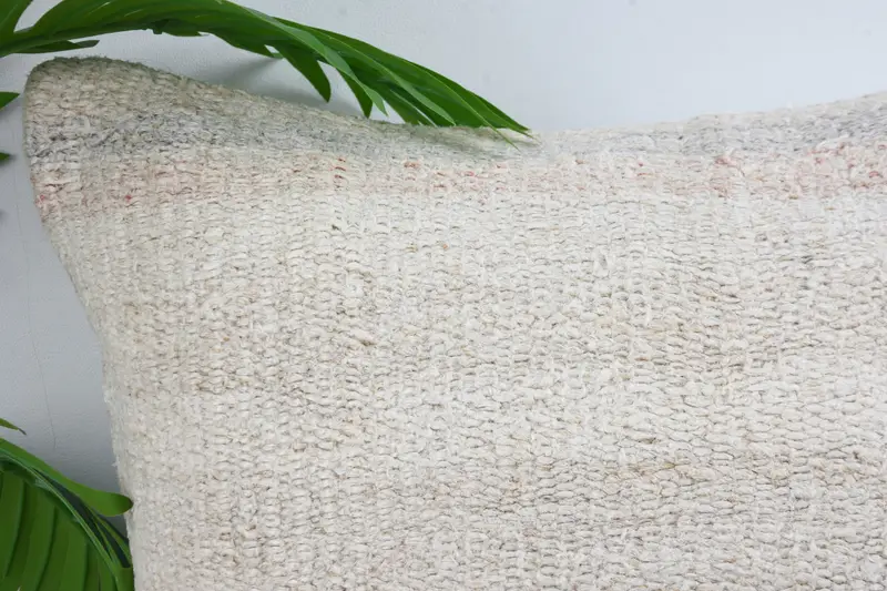Vintage Kilim Pillow, Pillow Cover, Bolster Pillow Sham, Interior Designer Pillow, Throw Kilim Pillow, 16x16 White Cushion Cover - 2