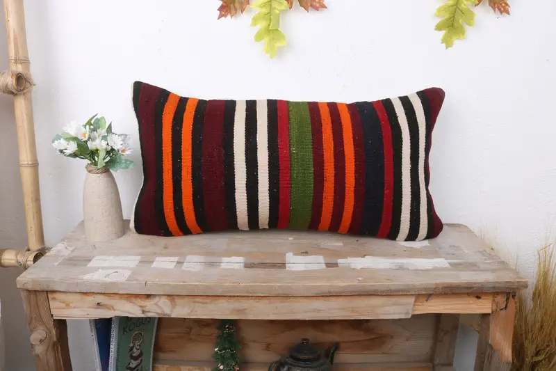 12x24 Brown Pillow Case, Outdoor Bolster Cushion, Pillow for Sofa, Bolster Cushion Case, Boho Pillow, Pillow, Antique Pillows, Rustic Cushion Cover - 1