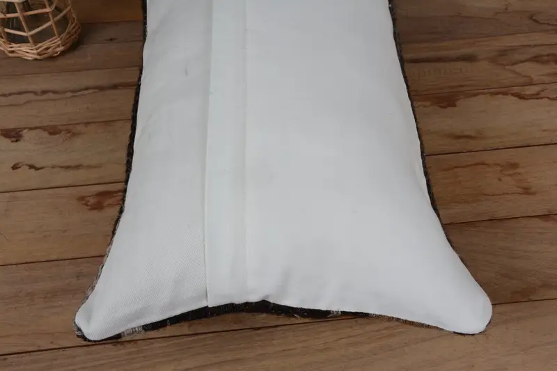 Pillow Cover, Boho Pillow Sham Cover, Pillow for Couch, Kilim Pillow, Turkish Corner Pillow Sham, Farmhouse Pillow Cover, 12x20 Brown Pillow - 6