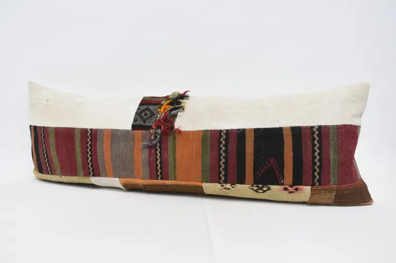 Pillow Cover, Vintage Kilim Throw Pillow, Meditation Pillow Cover, 16x48 Beige Pillow Sham, Antique Pillows, Vintage Kilim Pillow - 4