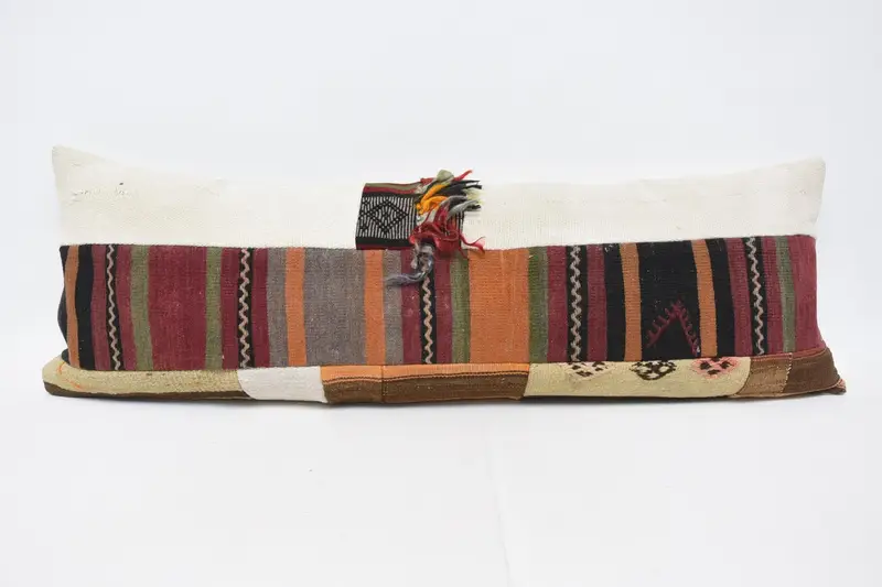 Pillow Cover, Vintage Kilim Throw Pillow, Meditation Pillow Cover, 16x48 Beige Pillow Sham, Antique Pillows, Vintage Kilim Pillow - 1