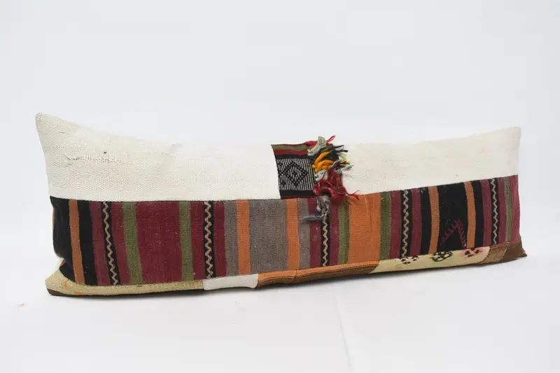 Pillow Cover, Vintage Kilim Throw Pillow, Meditation Pillow Cover, 16x48 Beige Pillow Sham, Antique Pillows, Vintage Kilim Pillow - 3