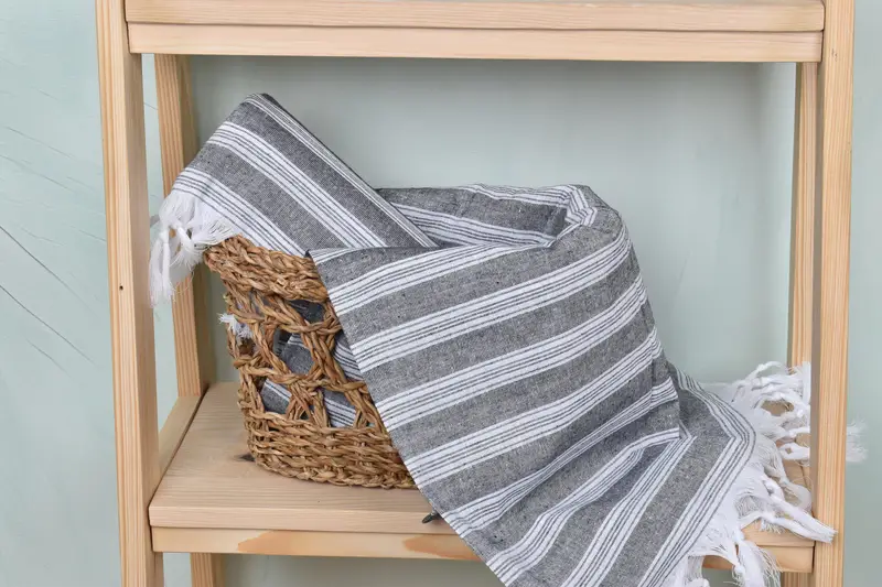 Custom Beach Towel, Turkish Towel USA, 70x40 Cotton Striped Towel, Handwoven Turkish bath towel, House Warming Gift, Hammam towel, Custom Bath Towel - 4