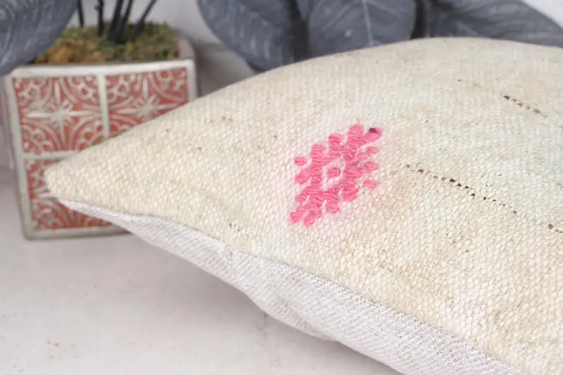 Boho Chic Pillow Cover, 12x12 Beige Pillow Cover, Vintage Pillow, Kilim Cushion Sham, Vintage Kilim Pillow, Boho Pillow, Cushion - 7