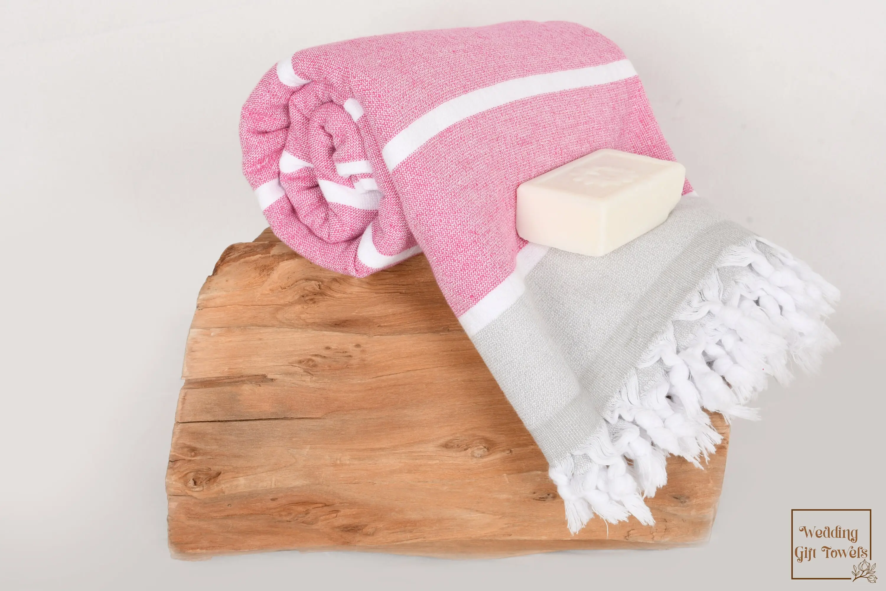 Personalized Turkish Cotton Towel Striped Terry Beige, 40x67 Inches - 1