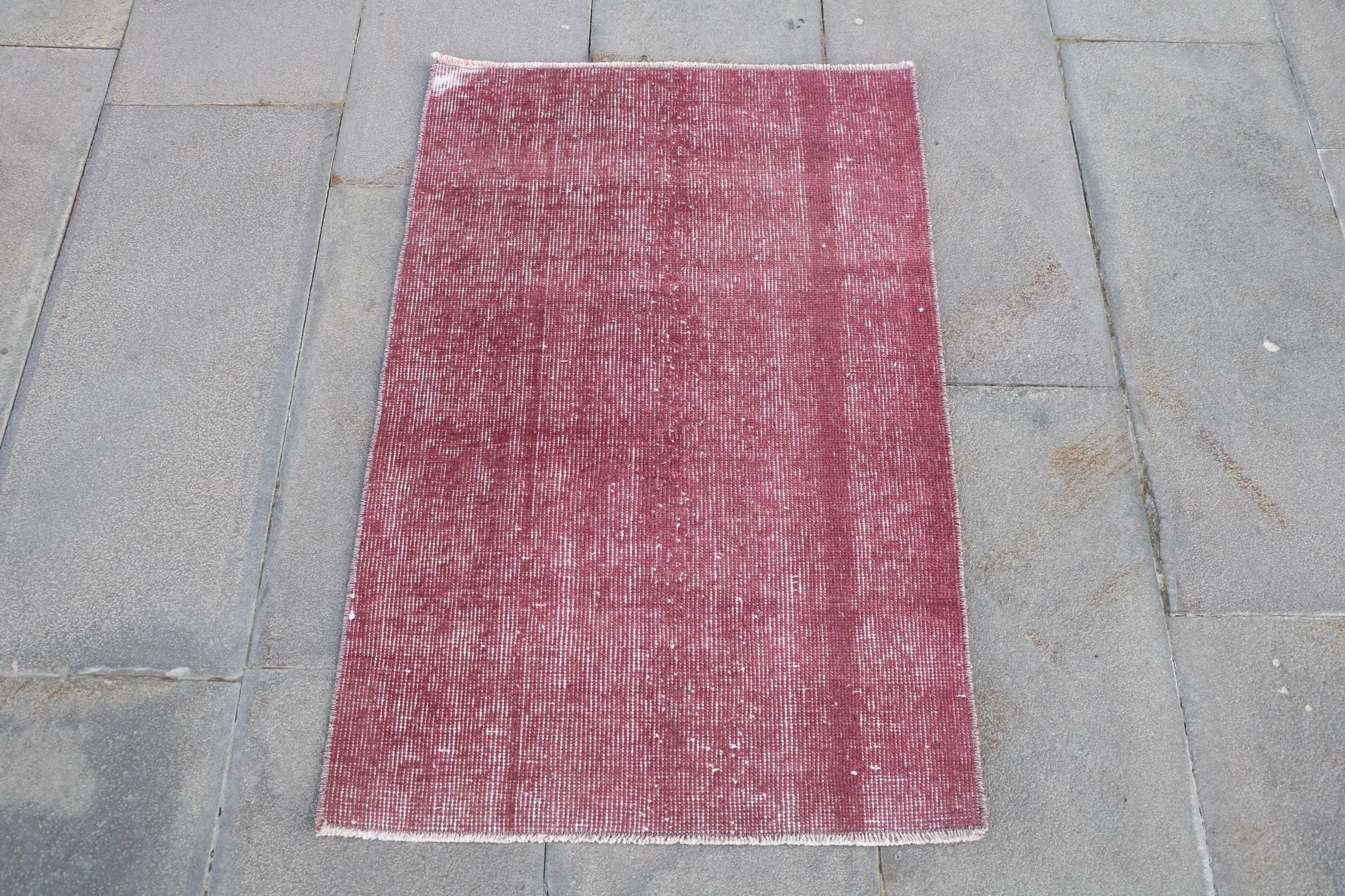 Turkish Vintage Rug 2x3.2 ft, Red Animal Print Rug - 1