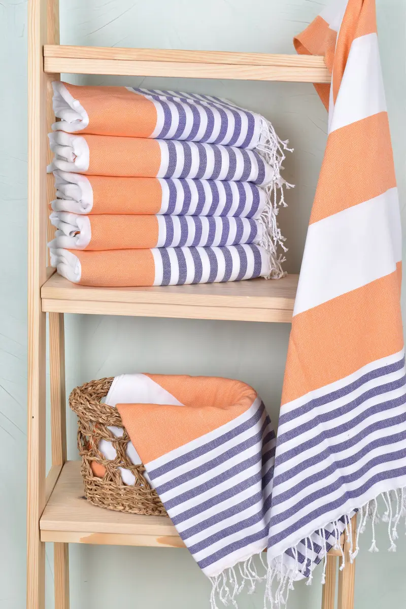 Lightweight Turkish towel, Personalized Wedding Gift, Personalized Gift For Him, Peshtemal Towel, 70x40 Cotton Striped Towel, Scarf Towel, Spa Towel - 3