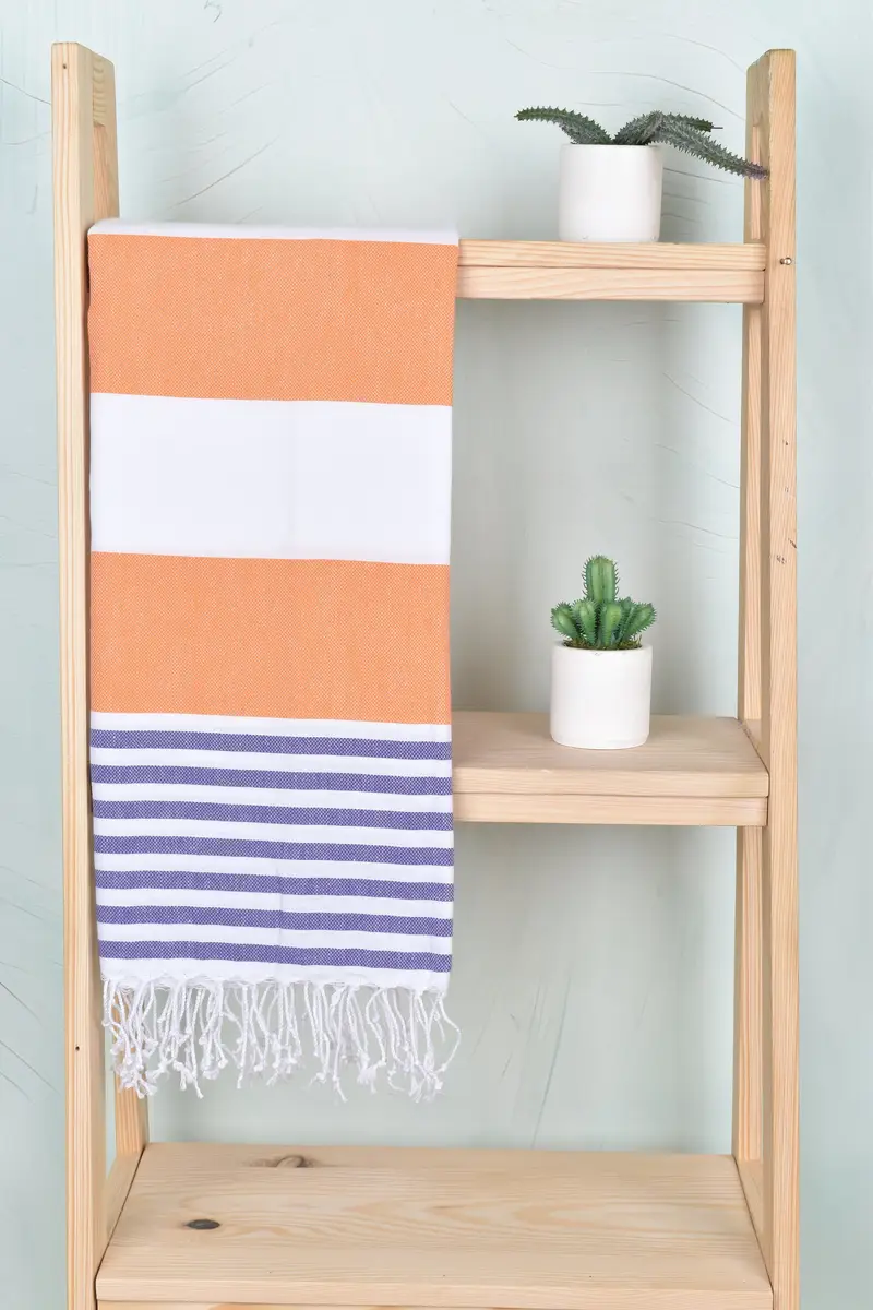 Lightweight Turkish towel, Personalized Wedding Gift, Personalized Gift For Him, Peshtemal Towel, 70x40 Cotton Striped Towel, Scarf Towel, Spa Towel - 8