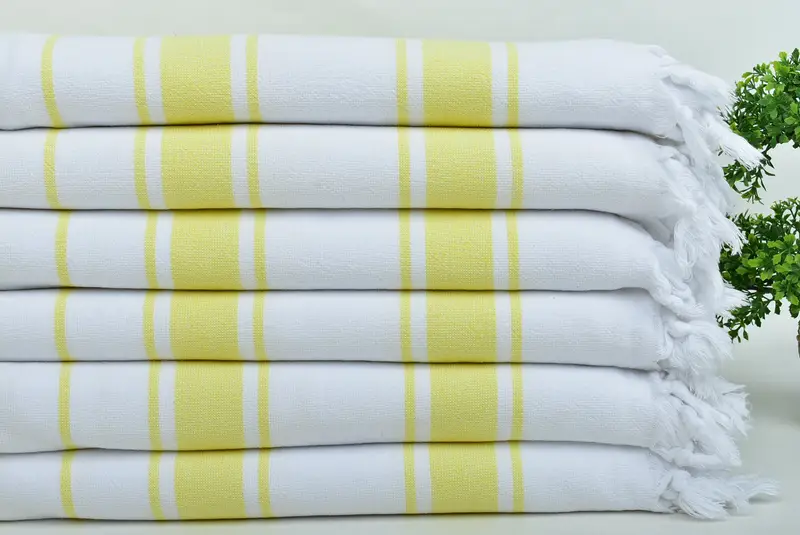 Organic towel, First Wedding Anniversary Gift, 68x36 Cotton Striped Terry Towel, Best Friend Gift Ideas, Personalized Wedding Gift, Custom Gift - 3