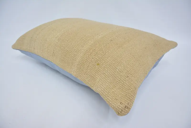 Pillow for Couch, Pillow Sham, Ethnic Throw Cushion Case, Handmade Kilim Cushion, 16x24 Beige Cushion Case, Home Decor Pillow - 6