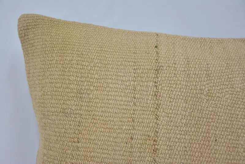 Pillow for Couch, Pillow Sham, Ethnic Throw Cushion Case, Handmade Kilim Cushion, 16x24 Beige Cushion Case, Home Decor Pillow - 2