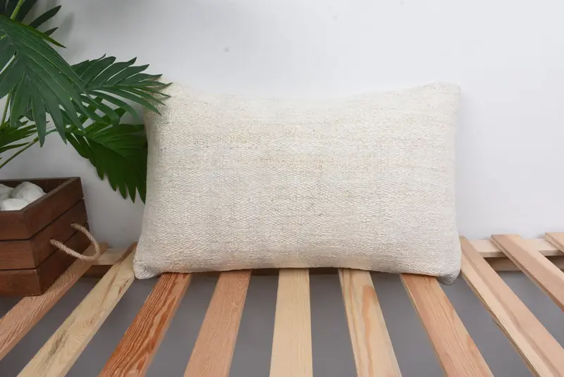 Gesticktes Southwestern-Wurfkissen, Vintage-Beige-Kissen für das Wohnzimmer