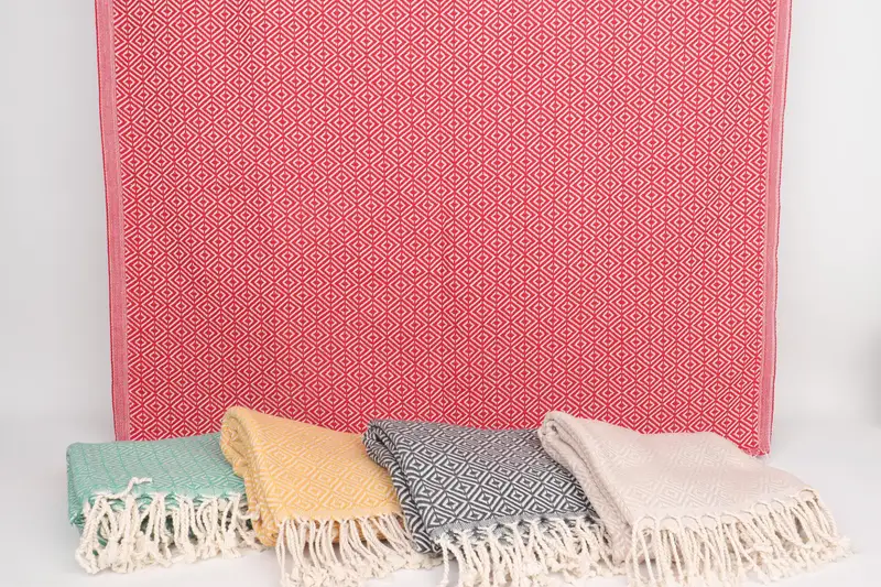Monogrammed Beach Towel, Mother Of The Groom Gift, Handwoven Turkish Towel, Home Decor Gifts, Personalized Beach Towel, 70x40 Cotton Diamond Towel - 8