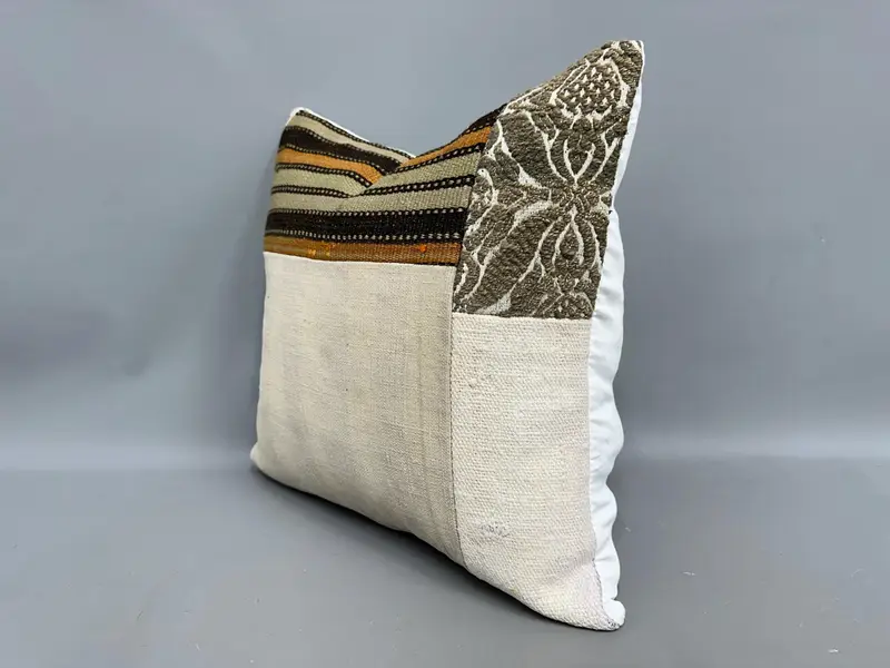 Pillow Case, 18x18 Beige Pillow Cover, Luxury Pillow Sham, Pillow for Sofa, Boho Pillow Sham Cover, Ethnic Pillow Cover Pillow Cover, Turkish Pillow - 3