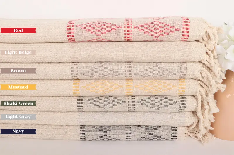 Monogram Kitchen Towel, Bathroom Hand Towel, Holiday Towel, Personalized Kitchen Towel, 40x20 Linen Kilim Design Towel, Turkish Hand Towel - 1