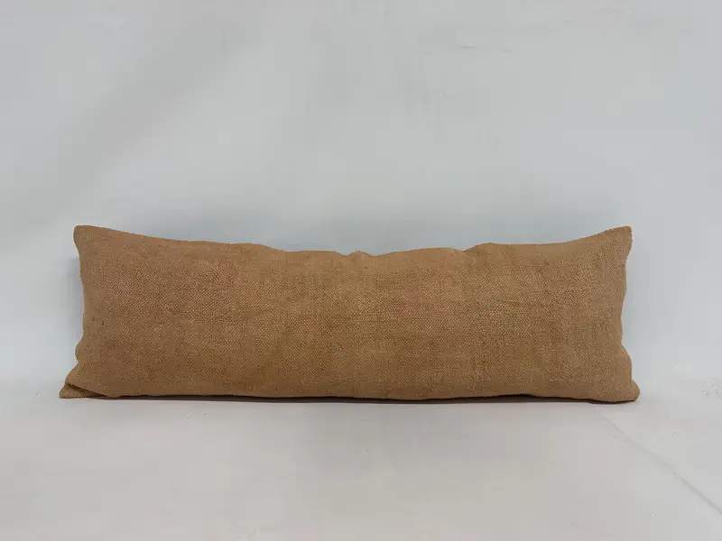 Vintage Kilim Throw Pillow, Boho Pillow, 16x48 Brown Pillow Sham, Handwoven Pillow Cover Cushion, Kilim Cushion Sham, Pillow Sham - 1