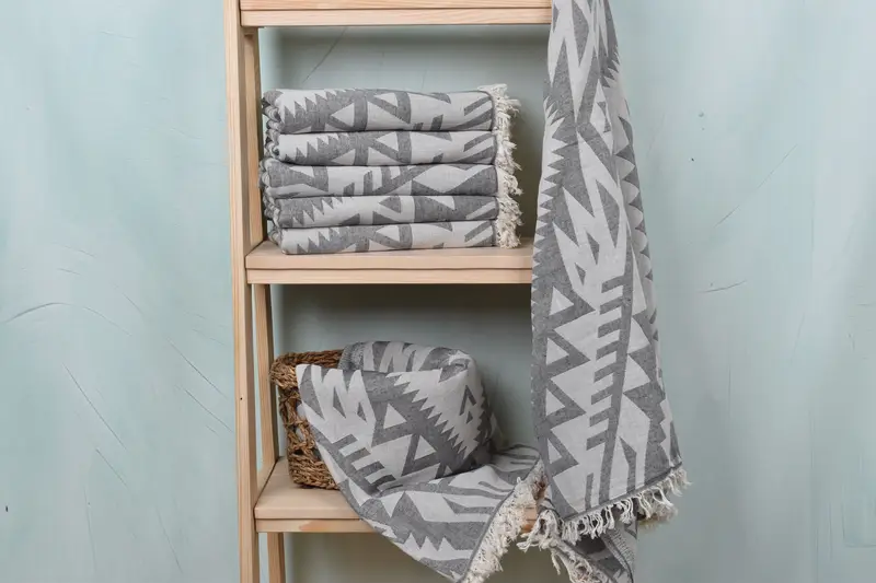 Wedding Gift, Personalized Turkish Towel, 76x40 Cotton Geometric Towel, Gym Towel, Antibacterial Turkish peshtemal towel, Fouta towel, Bridal Gifts - 4