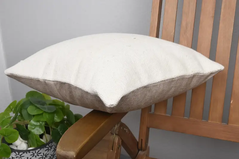 16x16 White Cushion, Cushion, Pillow for Sofa, Throw Kilim Pillow, Lounge Throw Pillow Case, Boho Pillow Sham Cover, Cozy Throw Cushion Case - 6