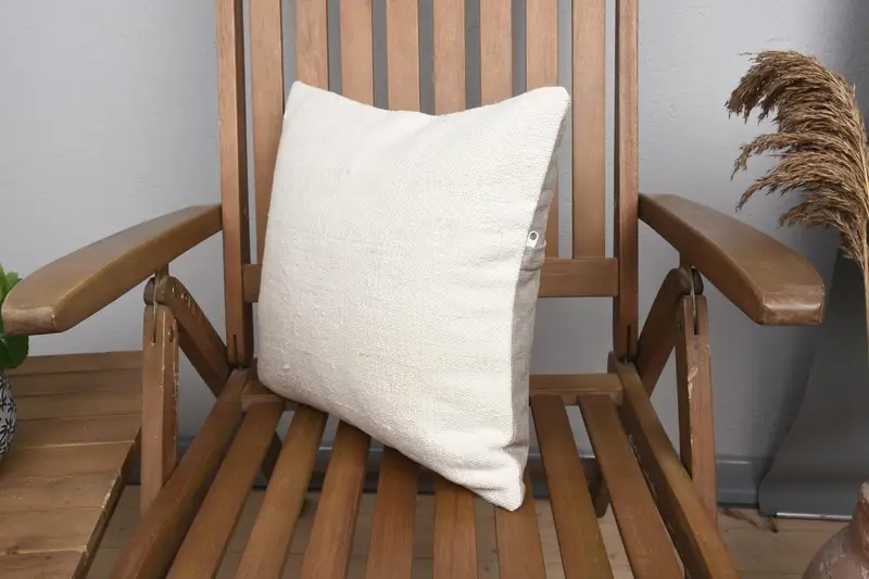 16x16 White Cushion, Cushion, Pillow for Sofa, Throw Kilim Pillow, Lounge Throw Pillow Case, Boho Pillow Sham Cover, Cozy Throw Cushion Case - 3