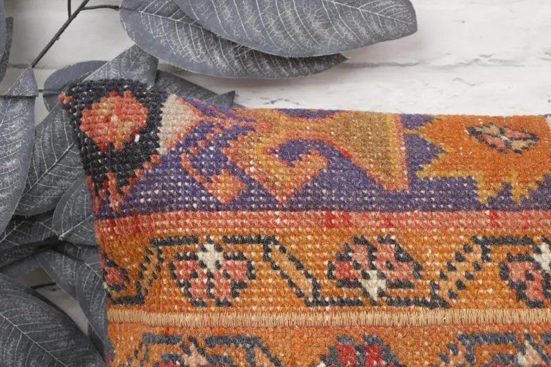 Cushion, Kilim Cushion Sham, Turkish Pillow, Turkish Kilim Pillow, 12x24 Purple Pillow Cover, Handwoven Pillow Cover Pillow Case - 2