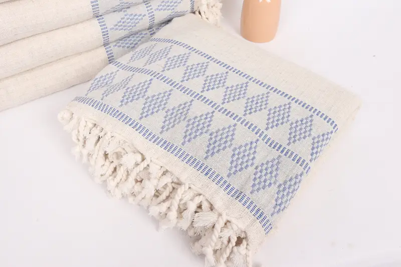 Gift For The Home Decor, 100x88 Cotton Kilim Design Towel, Organic Throw, Best Friend Gift Ideas, Boho Throw Blankets, Bedspread, Monogram Blanket - 5