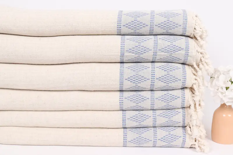 Gift For The Home Decor, 100x88 Cotton Kilim Design Towel, Organic Throw, Best Friend Gift Ideas, Boho Throw Blankets, Bedspread, Monogram Blanket - 3
