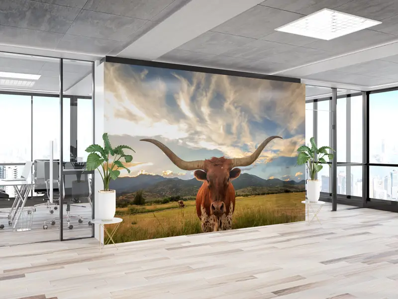 3D Printing Art, Cow Wall Stickers, Field Wallpaper, Longhorn Cow Wall Paper, Do It Yourself, Animal Wall Art, Gift For House, - 5
