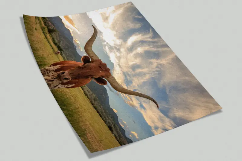 3D Printing Art, Cow Wall Stickers, Field Wallpaper, Longhorn Cow Wall Paper, Do It Yourself, Animal Wall Art, Gift For House, - 8