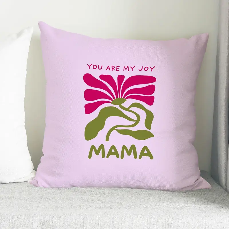 Soft Pink Floral Printed Pillow Cover, Modern Cushion for Cozy Bedroom Decor - 1