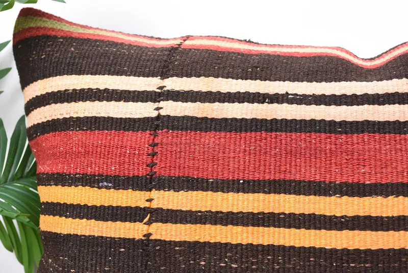 Seat Pillow Case, Pillow for Sofa, Vintage Kilim Throw Pillow, Cushion, Kilim Pillow Cover, Retro Throw Pillow, 20x28 Red Pillow Cover - 2