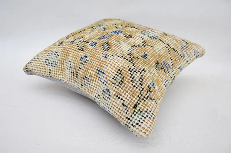Pillow Sham, Farmhouse Pillow Case, Home Decor Pillow, 12x12 Beige Cushion Case, Vintage Pillow, Boho Throw Cushion Case, Interior Designer Pillow - 5