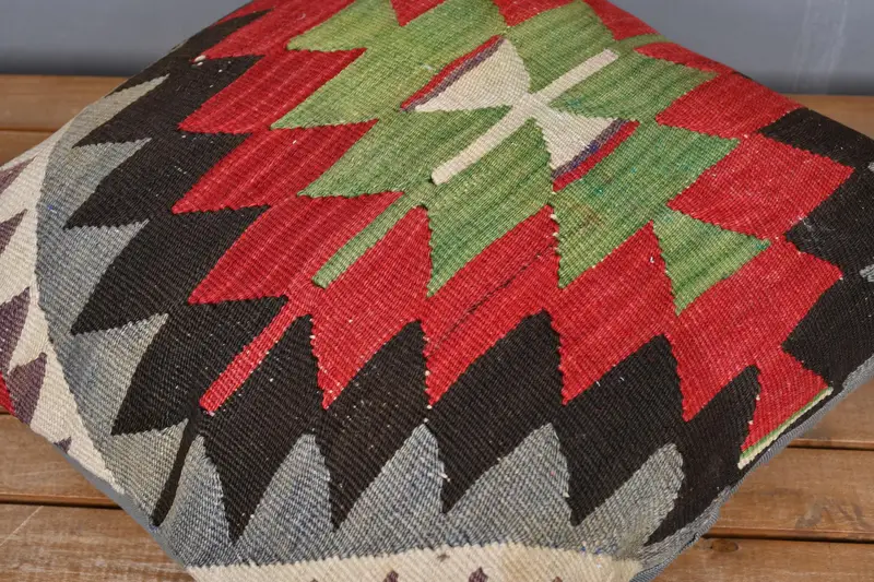 Gift Pillow, 20x20 Red Cushion Case, Morroccon Kilim Cushion Pillow, Office Chair Cushion, Boho Pillow, Pillow Sham, Vintage Pillow - 4