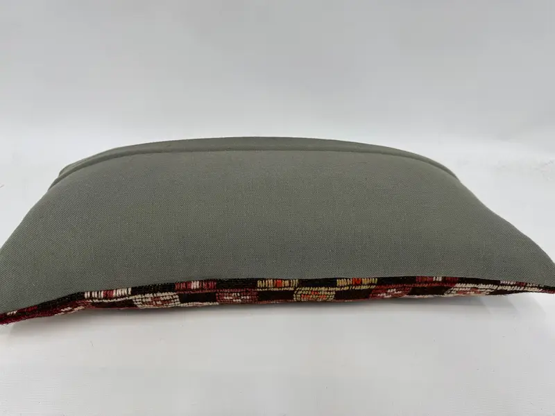 Interior Designer Pillow, Ethnical Kilim Rug Pillow, Antique Pillows, Pillow, Kilim Rug Pillow Cover, Accent Throw Cushion, 12x24 Brown Pillow Sham - 7