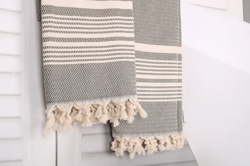 Bridesmaid Proposal Gift, Organic Turkish towel, 70x40 Cotton Striped Towel, Thin towel, Bachelorette Towel, Best Wedding Gift, Personalized Towel - 8