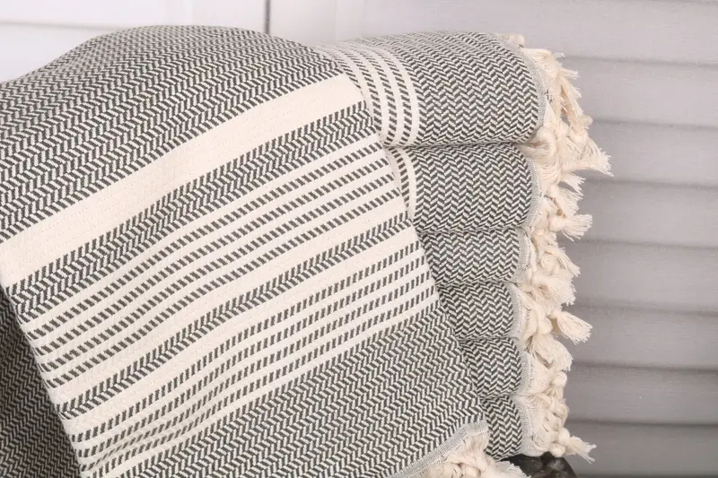 Bridesmaid Proposal Gift, Organic Turkish towel, 70x40 Cotton Striped Towel, Thin towel, Bachelorette Towel, Best Wedding Gift, Personalized Towel - 1