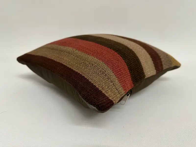 Interior Designer Pillow, Cushion Case, Kilim Cushion Sham, 12x12 Brown Cushion Cover, One Of A Kind Pillow Cover, Home Decor Pillow - 6