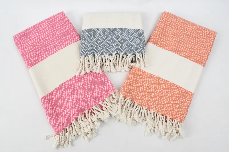 Xmas Gifts, Yoga Towel, Quick-dry towel, Bridesmaid Gift Towel, Turkish Towel Beach, 68x38 Cotton Diamond Towel, Turkish beach towel with fringe - 8