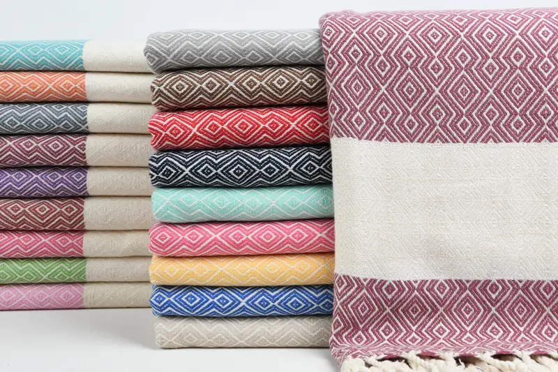 Xmas Gifts, Yoga Towel, Quick-dry towel, Bridesmaid Gift Towel, Turkish Towel Beach, 68x38 Cotton Diamond Towel, Turkish beach towel with fringe - 1