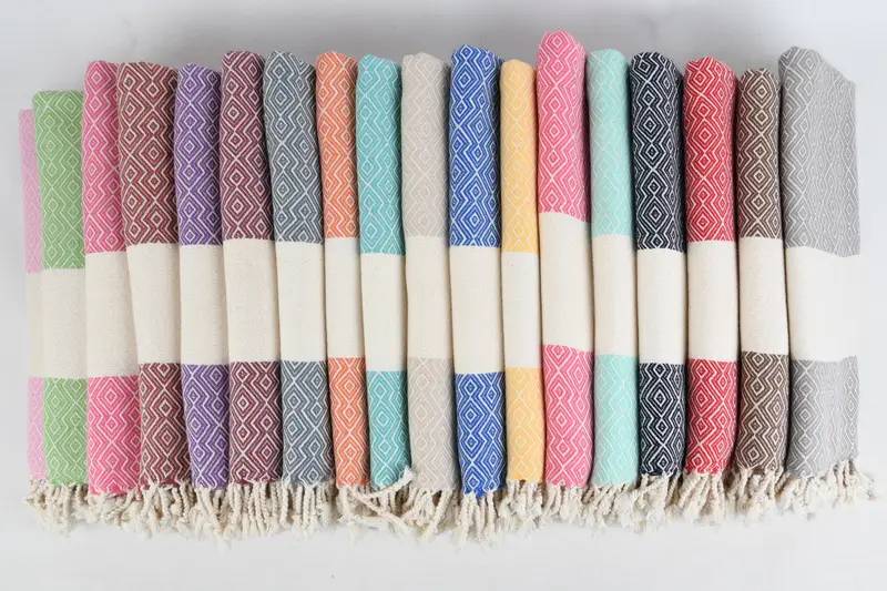 Xmas Gifts, Yoga Towel, Quick-dry towel, Bridesmaid Gift Towel, Turkish Towel Beach, 68x38 Cotton Diamond Towel, Turkish beach towel with fringe - 3