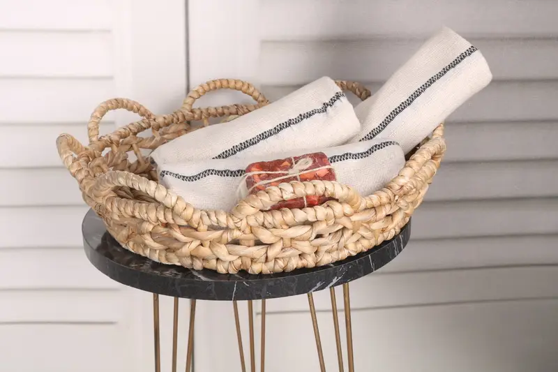 Monogram havlu, banyo havlu, 40x20 keten çizgili havlu, düğün iyiliği, gelin duş hediyesi, yaz havlu, nedime hediyeleri, iş arkadaşı için hediye - 4