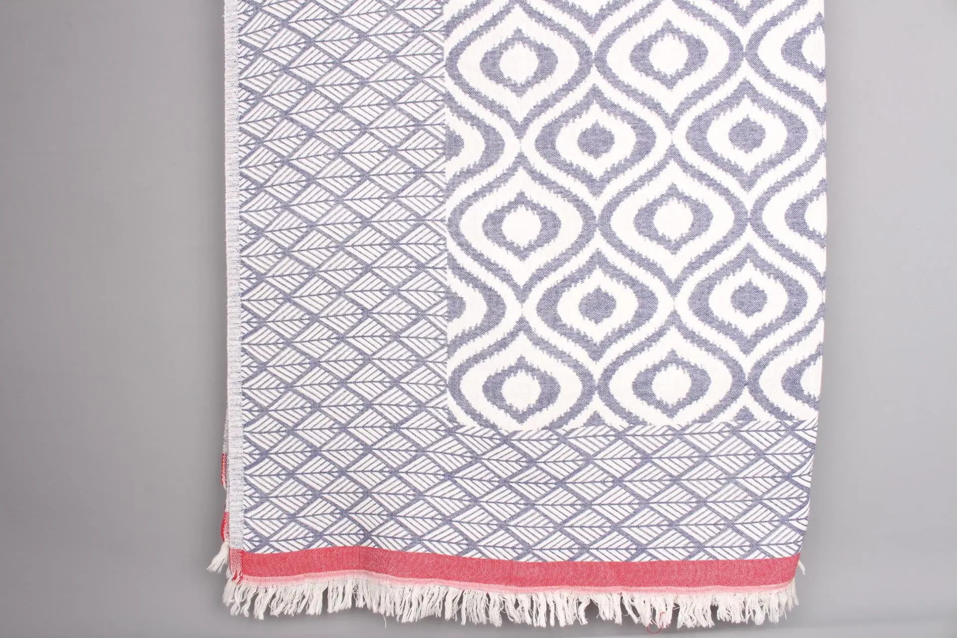Cotton Throw Diamond Floral Embroidered King Size, 50x67 Inches - 1