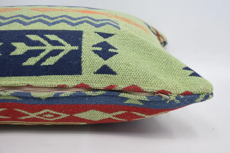 Anatolian Pillow, Pillow Case, Boho Pillow Sham Cover, Pillow for Couch, Retro Throw Pillow, 20x28 Blue Pillow Case, Handmade Kilim Cushion - 5