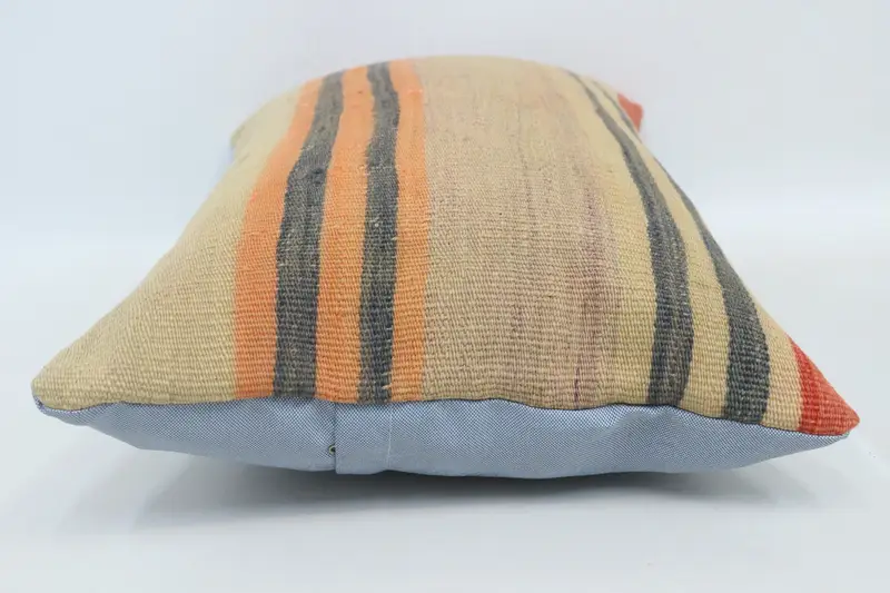Vintage Yastık, 16x24 Bej Yastık Kılıfı, Özelleştirilmiş Yastık Örtüsü, Kilim Yastık Sham, Doğal Yastık Kılıfı, Kilim Yastığı, Yastık - 5