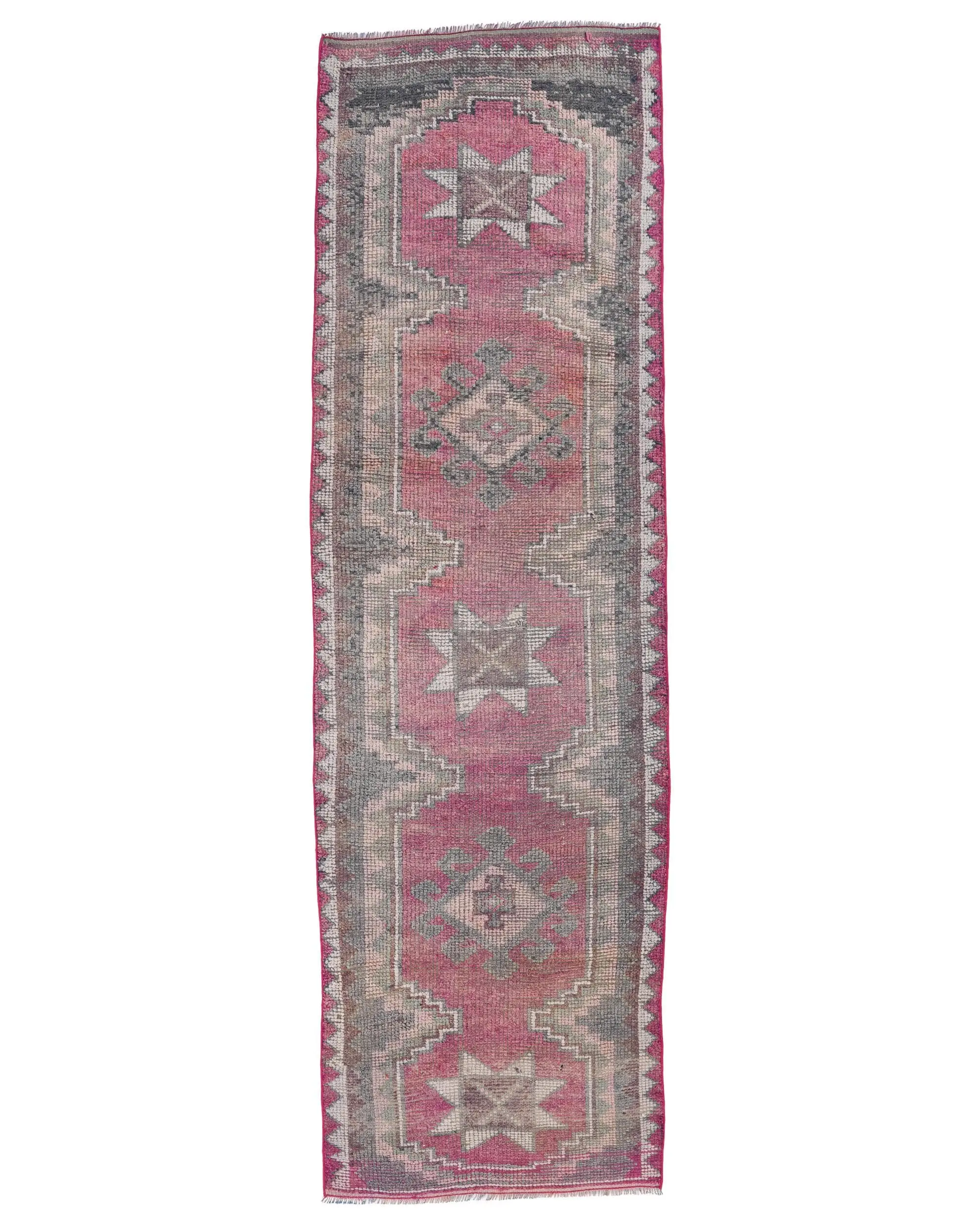 3x10 ft Rug, Turkish Vintage Rug, Herki Red Moroccan Rug - 1