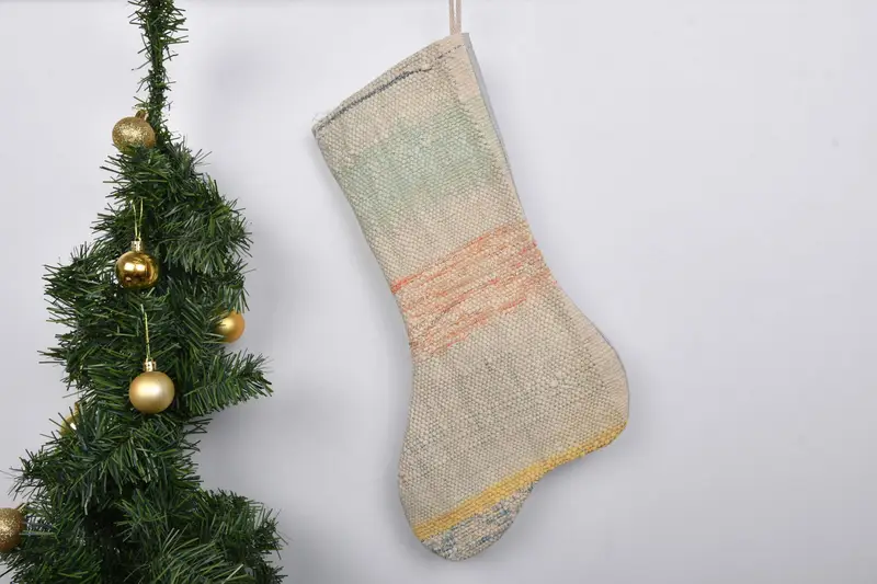 Patrón de adornos navideños, calcetín navideño de 7 pulgadas de ancho