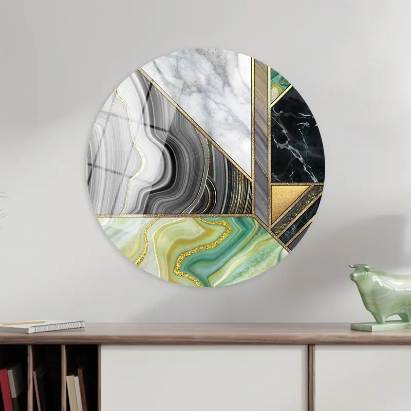 エレガントなグリーンマーブルプリントキャンバス - モダンで豪華な装飾