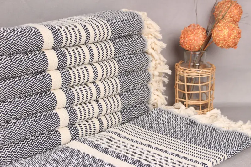 Turkish Towel Beach Navy Cotton 40x71 Inches, Personalized Bachelorette Gift