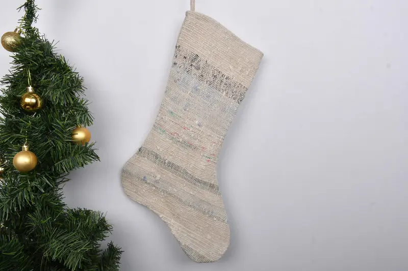 Rustik Tatil Dekoru, 7 inç Noel Süsleri Desenli Çorap