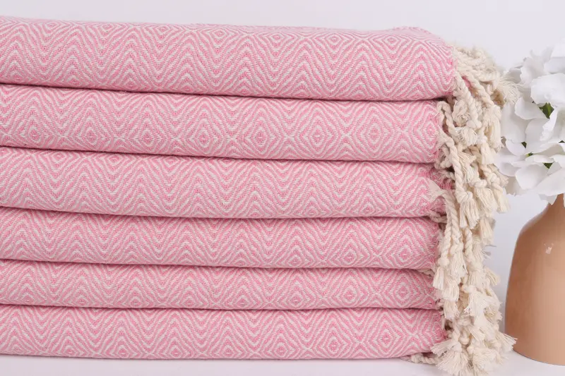 Spa Towel, Sand-resistant towel, Turkish Towel Beach Towel, Travel towel, Embroidered Towel, Bachelor Party Gifts, 70x40 Cotton Zigzag Diamond Towel - 3